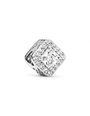 Pandora Unisex Silver Charm With Clear Cubic Zirconia