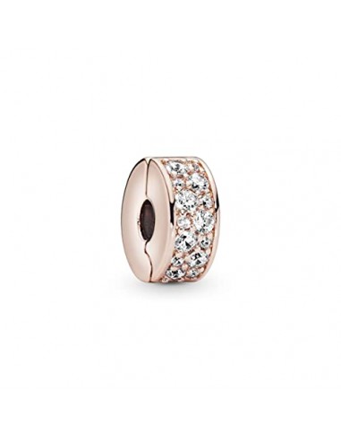 Pandora Rose Clip With Clear Cubic Zirconia And Silicone Grip