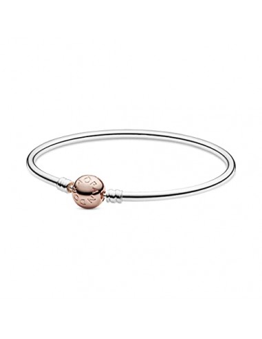 Pandora Silver Bangle With Pandora Rose Clasp