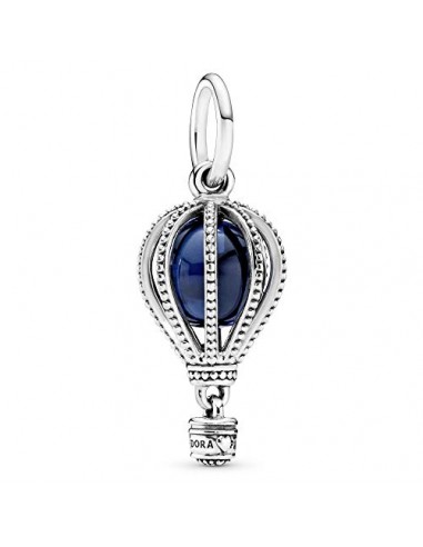 Pandora Air Balloon Silver Dangle With Encased Moonlight Blue Crystal