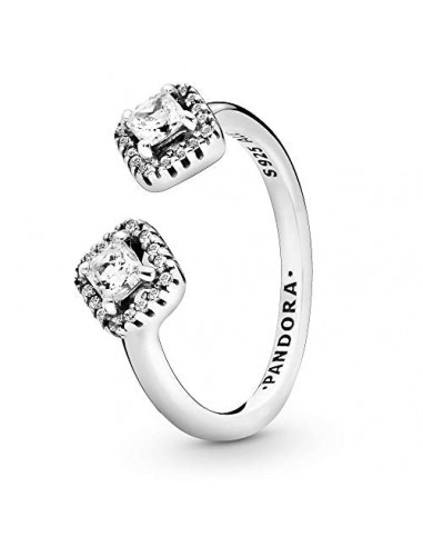 Pandora Unisex Sterling Silver Open Ring With Clear Cubic Zirconia