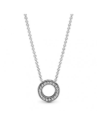 Pandora Women's Pandora Logo Reversible Silver Collier With Clear Cubic Zirconia