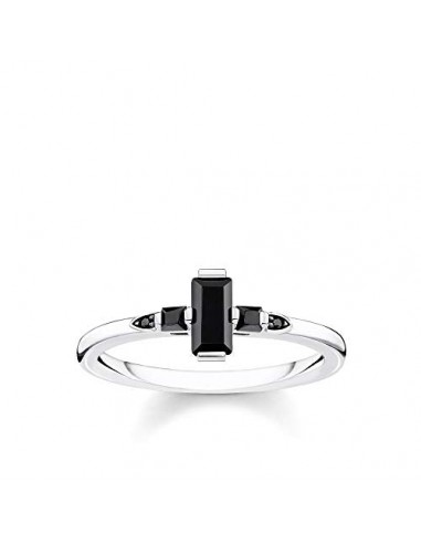 THOMAS SABO Damen Ring Stein Baguette-Schliff schwarz 925 Sterlingsilber, Geschwärzt TR2266-643-11